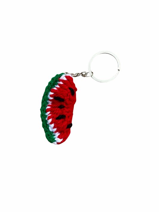 Porte-clés pastèque en crochet
