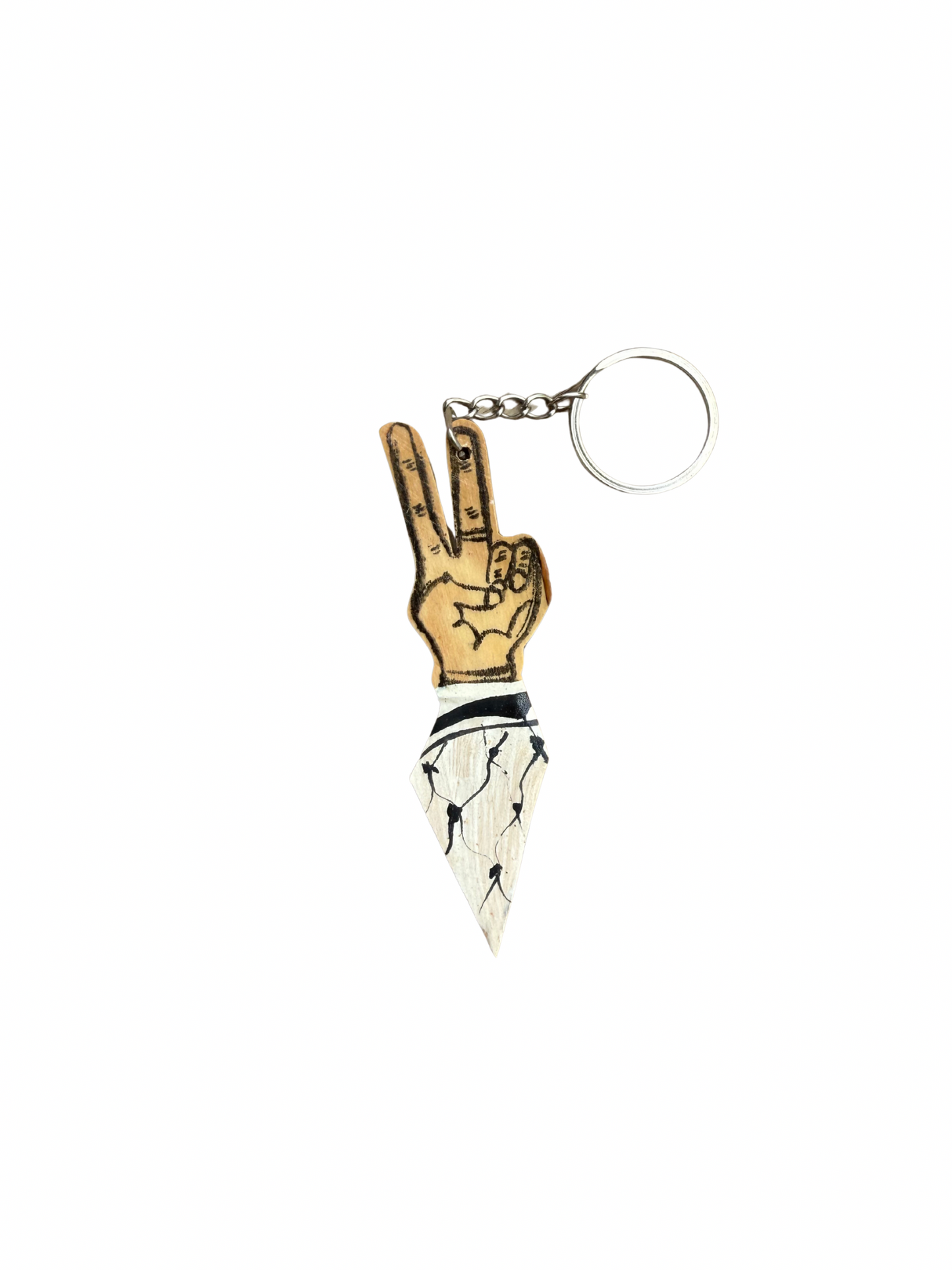 Porte-clés peace en bois d’Olivier