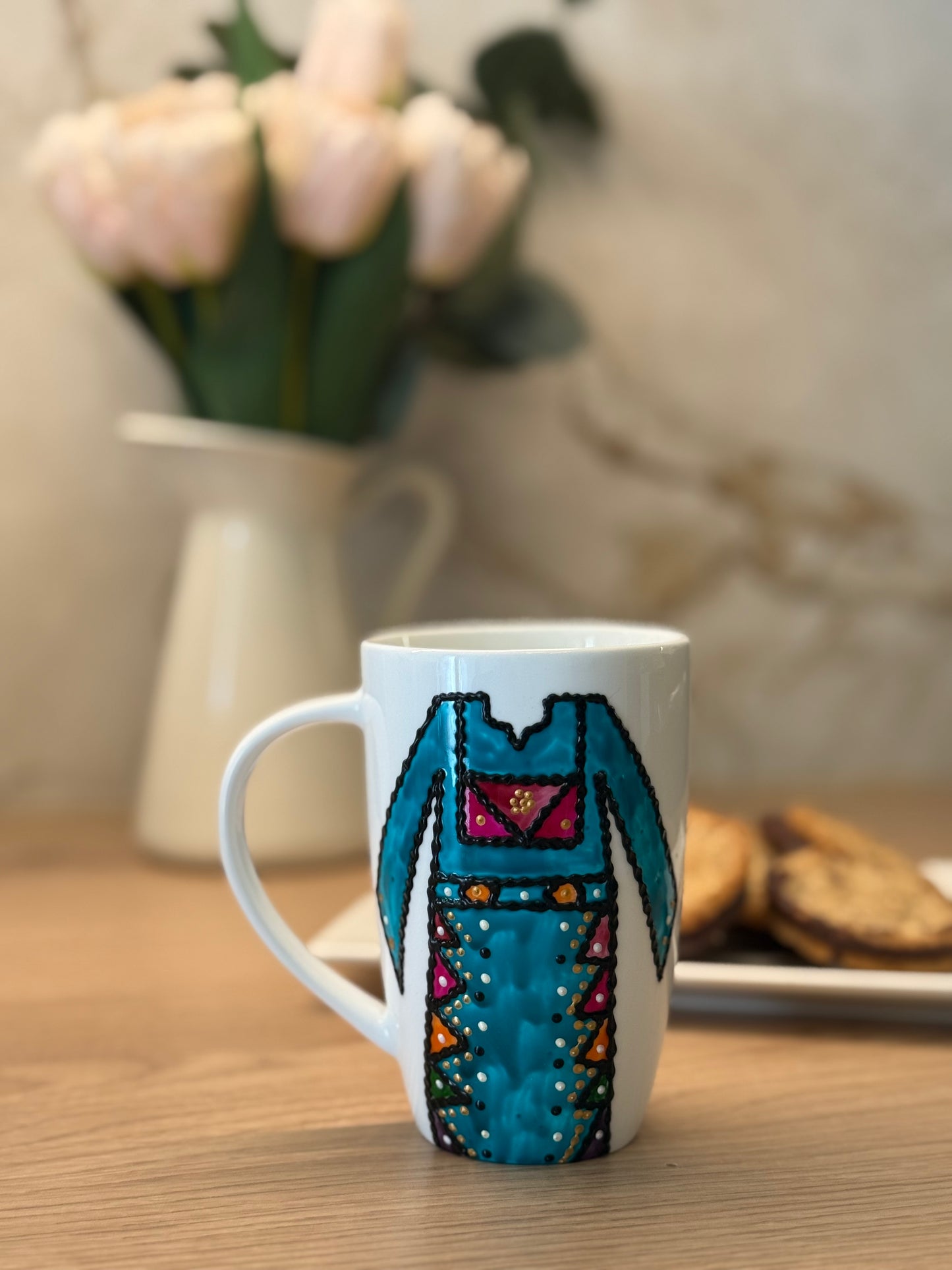 Mug Thob bleu col rose