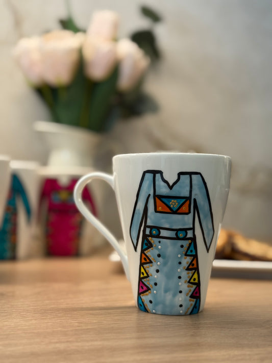 Mug Thob bleu ciel col orange
